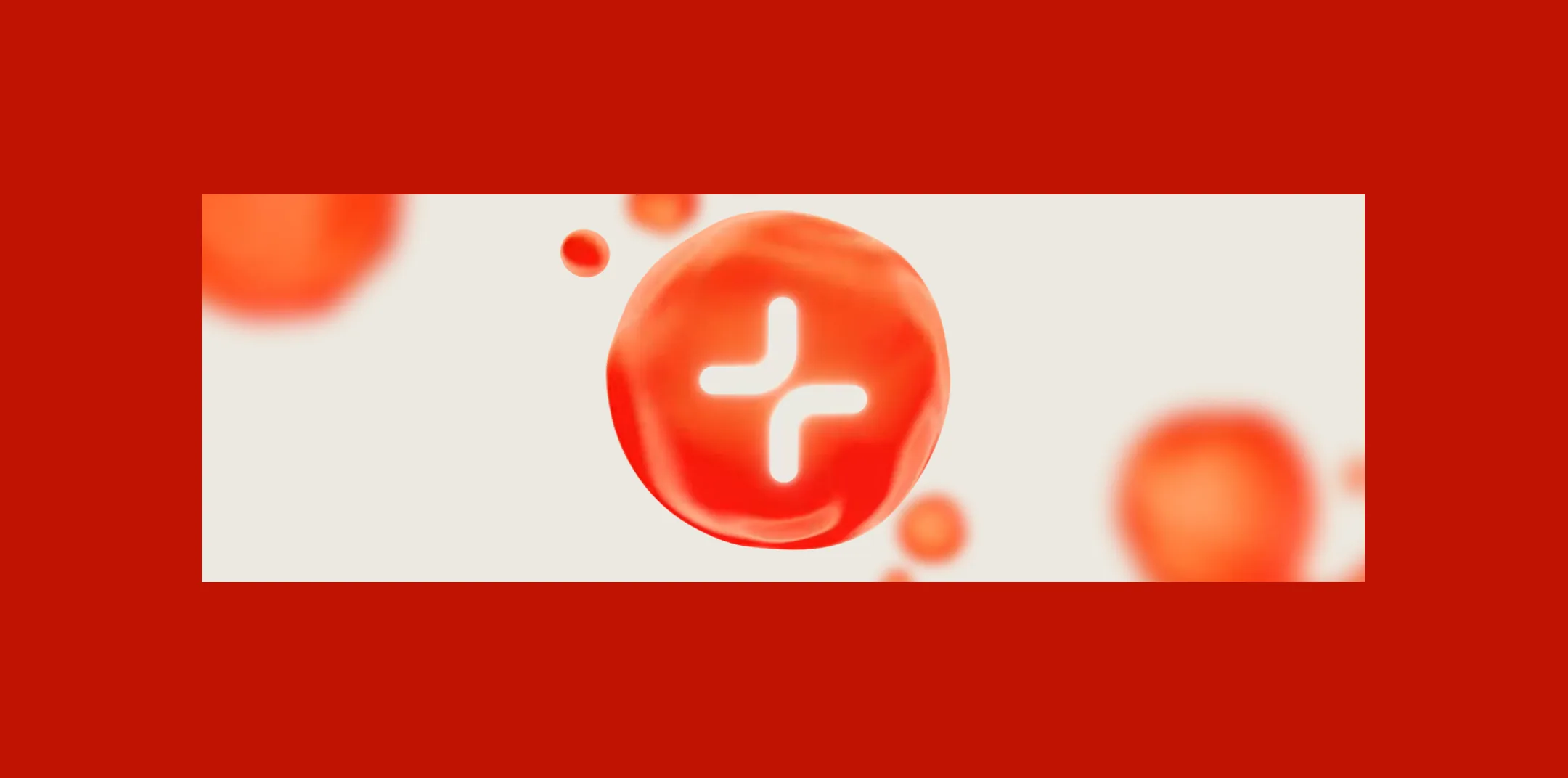 MoreMarkets X banner: the lava plus mark at the centre, soft lava drops drifting around it, on a red ground.