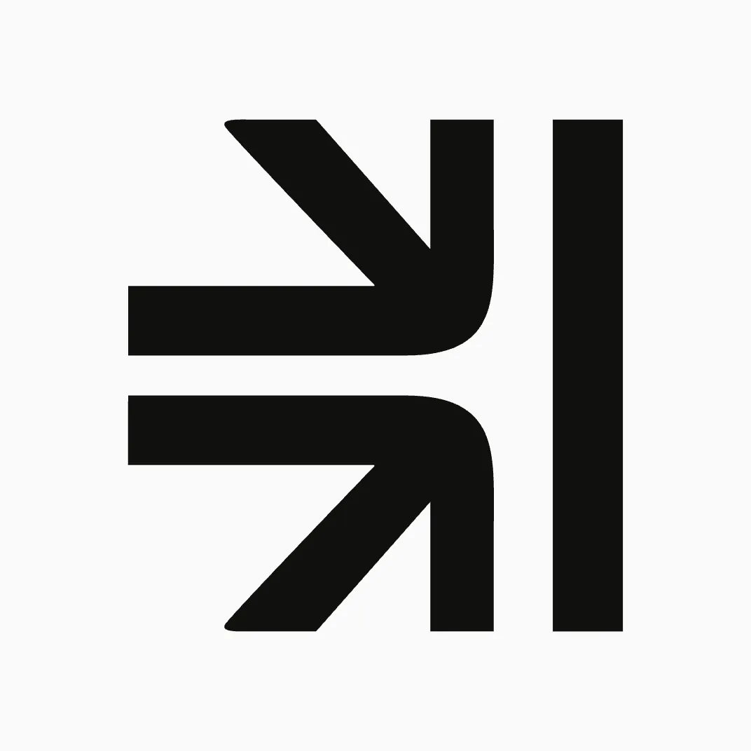 A close-up on the Pacium symbol: the camera follows the 45 degree cut of an arm, runs along the aligned tops of its strokes and the bar, then pulls back as the pieces click into place