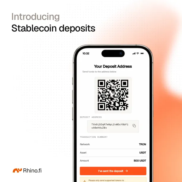 Introducing stablecoin deposits, the deposit screen on a phone