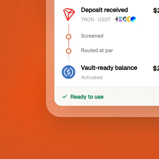 Deposit received, screened, routed, ready to use