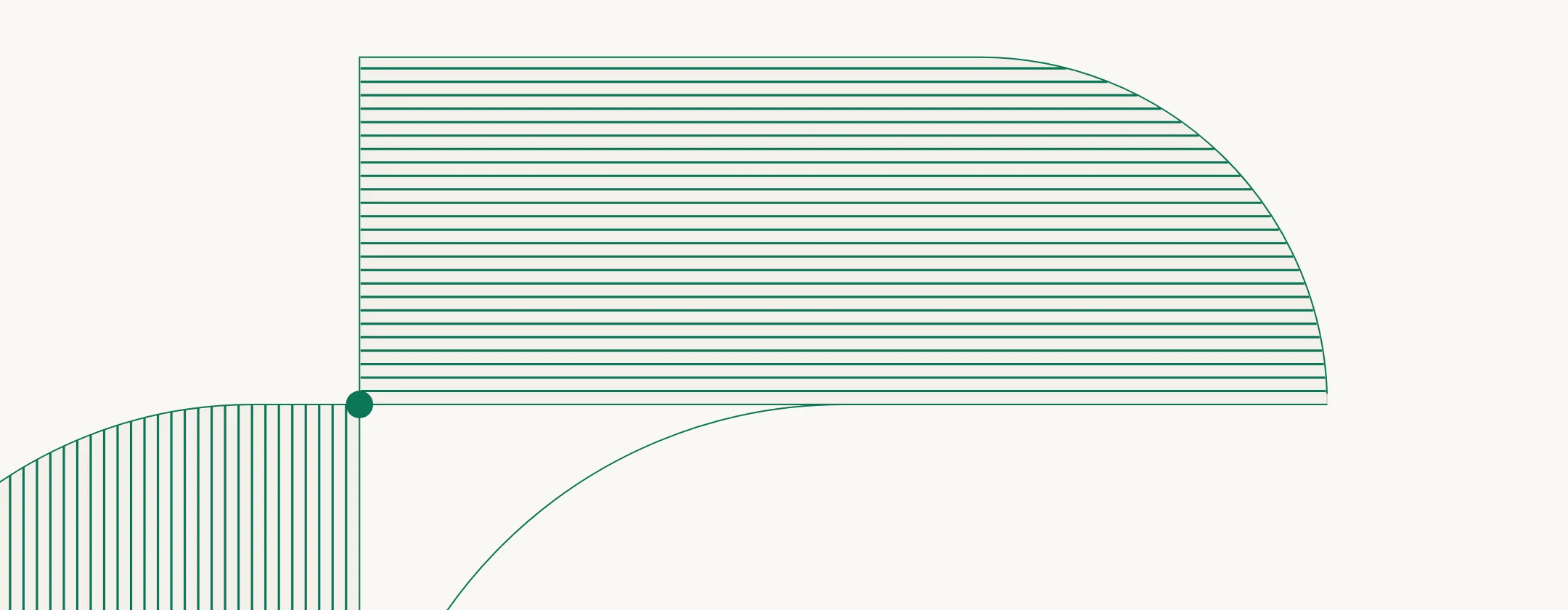 A close-up of the Utexo mark at thirty times: two woven ribbons slide into place around the point where its blades meet, a green light runs from the point along their edges, lights each thread in turn and closes the inscribed circle.